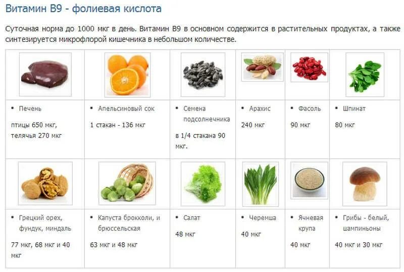 Фолиевая кислота с чем нельзя. Продукты богатые фолиевой кислотой и витамином в9. Продукты богатые фолиевой кислотой таблица. Фолиевая кислота и витамин в9 продукты. Источники витамина в9 в12.