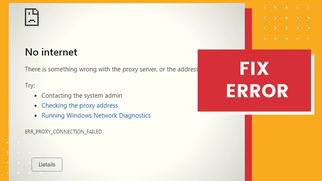 Proxy connection failure