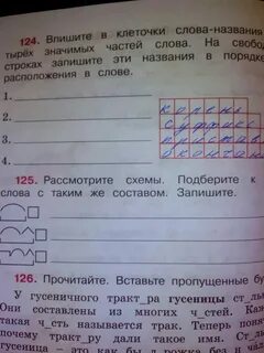 Выпишите в клеточки слова ответы