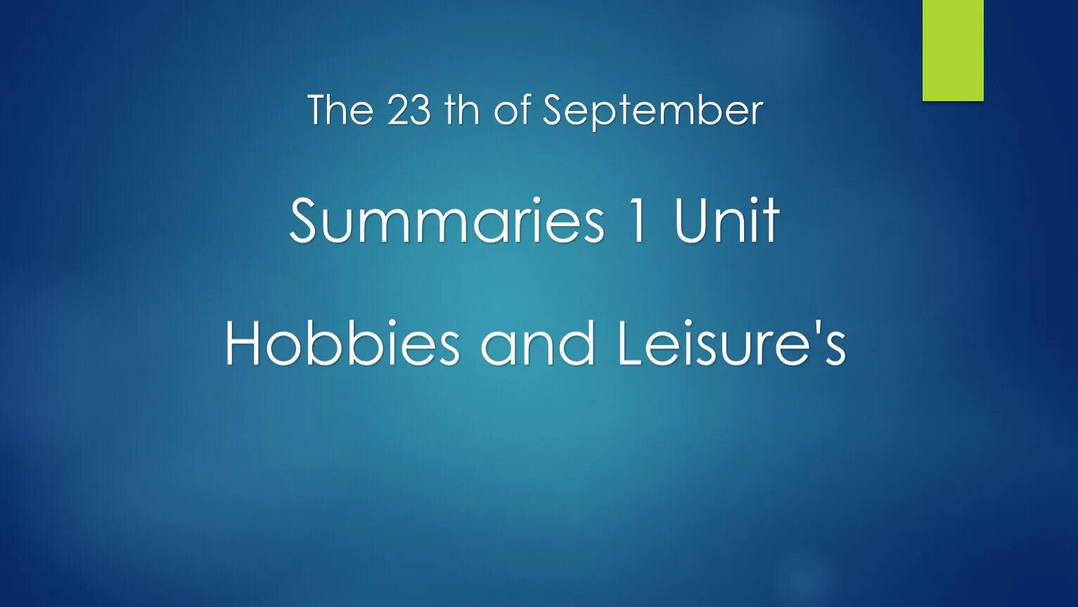 Hobby unit. Hobby ppt.