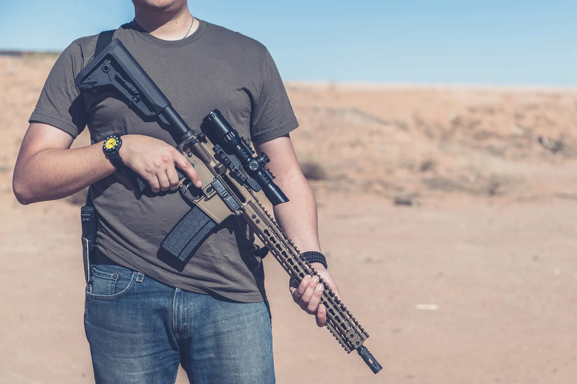 Weapons on back