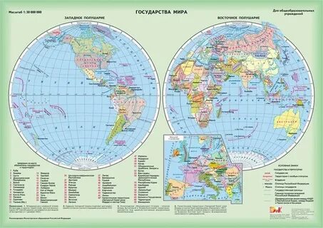 Страны северного полушария на карте