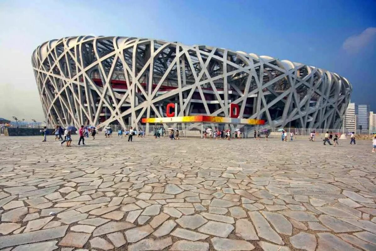 Пекинский национальный стадион Птичье гнездо. Beijing National Stadium (Пекин, Китай, 2008). Стадион Ласточкино гнездо в Пекине.