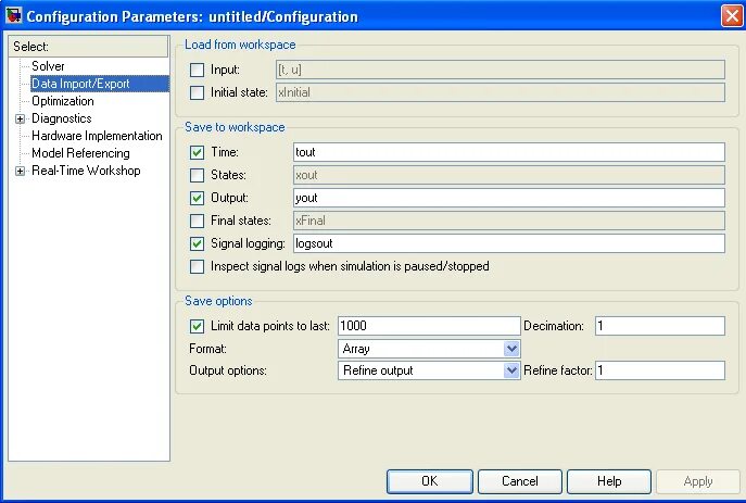 Configuration parameters