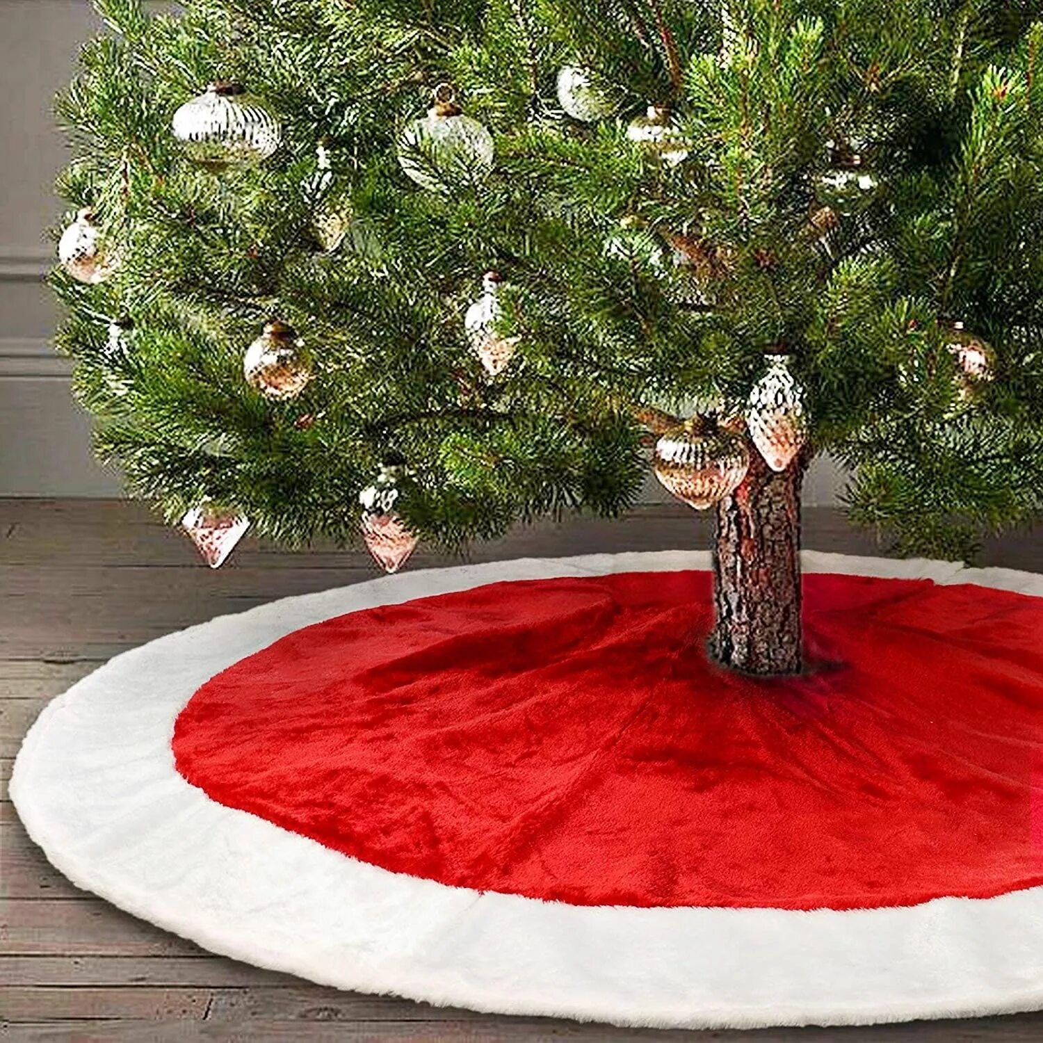Юбка для новогодней елки. Christmas tree skirt. Декорация fluffy tree. Юбка для новогодней елки. Christmas tree skirt.