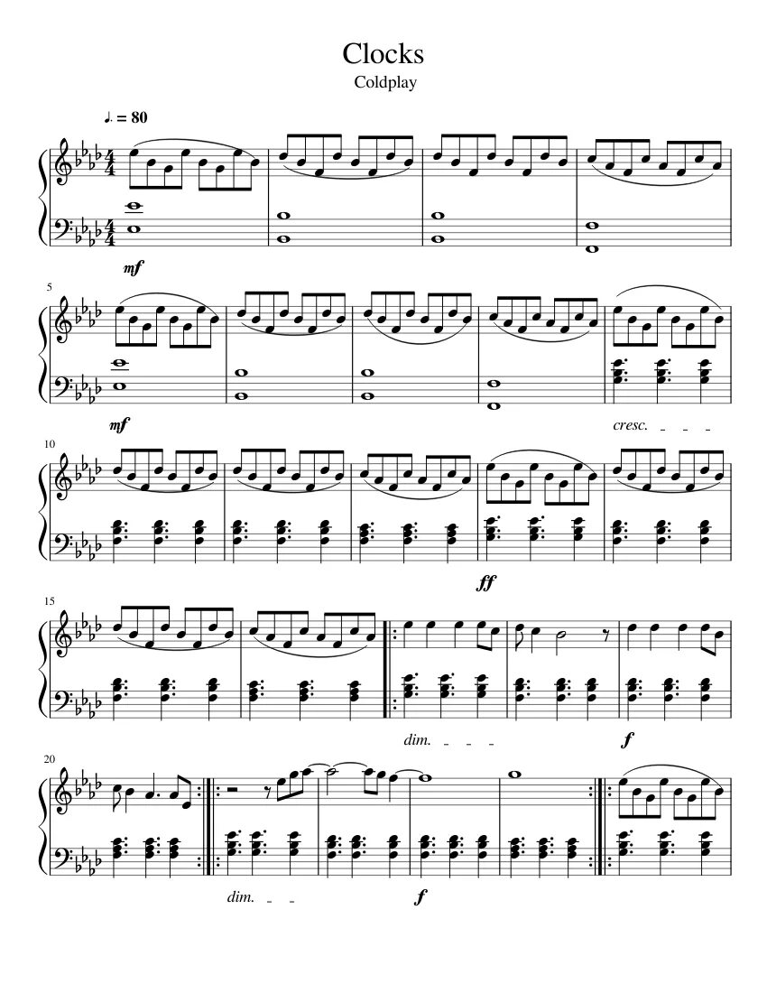 Песня coldplay clocks. Coldplay clocks piano ноты для фортепиано. coldplay clocks ноты. coldplay clocks ноты для фортепиано. the great gig in the sky pink floyd.