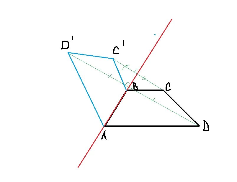 Построение осевой симметрии. Паралеллограм осевая сим. Симметрия относительно прямой. Начертить фигуру симметричную прямой.