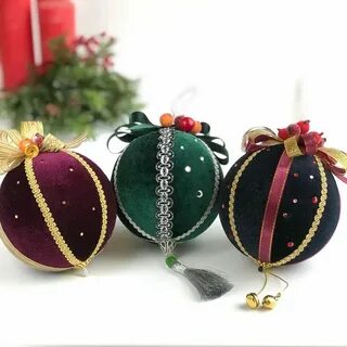 Бархатные шары на елку своими руками
