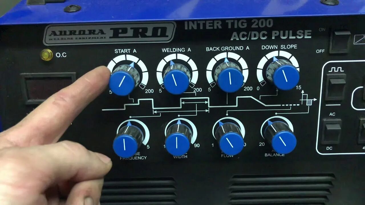 Сварка настройка. Aurora Inter Tig 200 AC/DC Pulse.