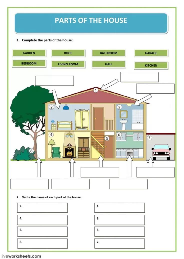 Дом Worksheets. Комнаты Worksheets for Kids. Мой дом Worksheets. Parts of the House Worksheets.