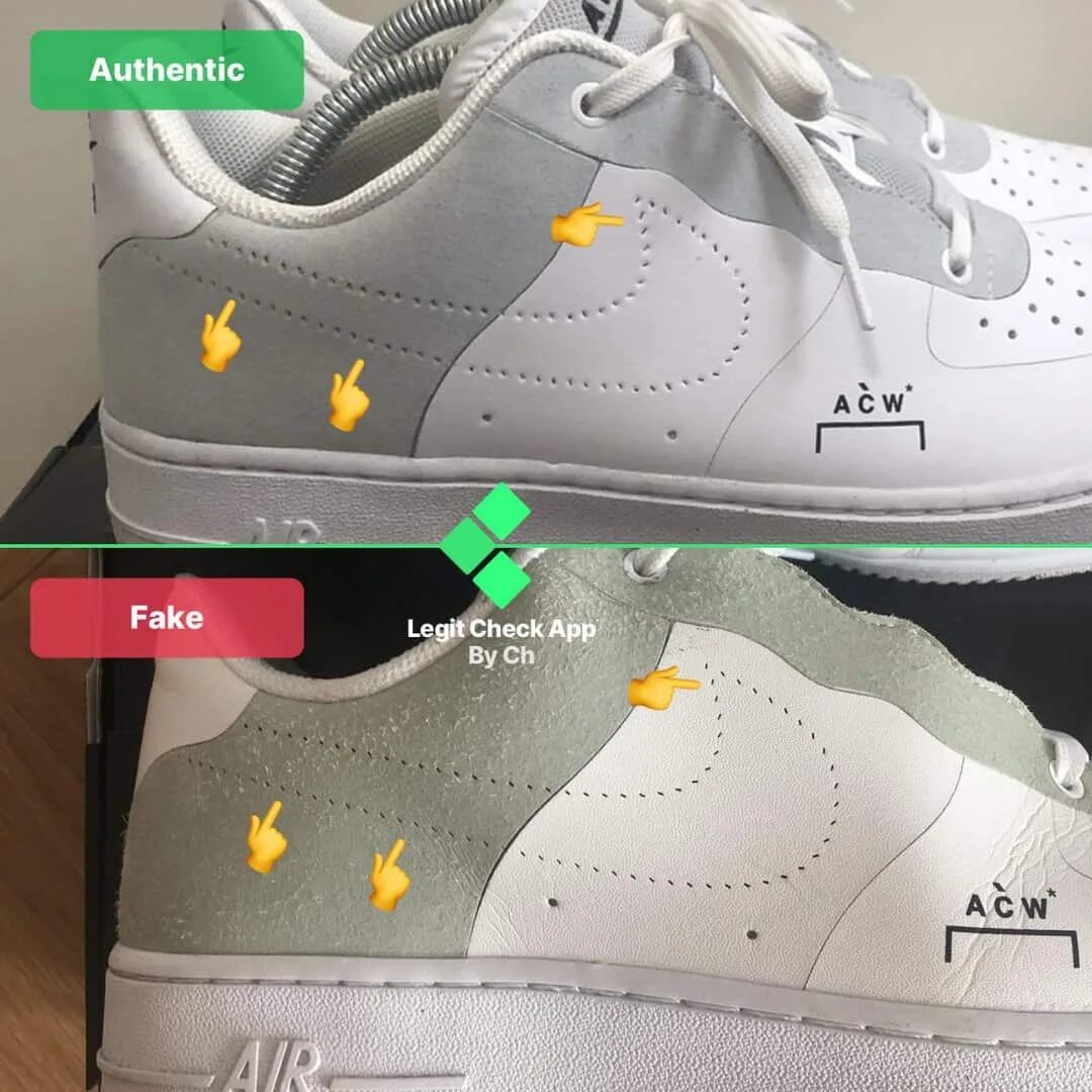 Как отличить форсы. Паленые кроссовки Nike Air Force. Nike Air Force 1 паль и оригинал. Nike ACW af1.