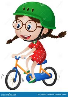 He s riding a bike