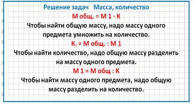 Как находится общая масса. Масса количество общая масса формула. Масса количество общая масса 3 класс. Задачи на массу и количество 3 класс. Задача на массу общую массу.