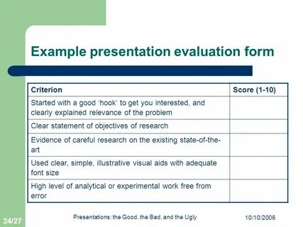 Presentation examples