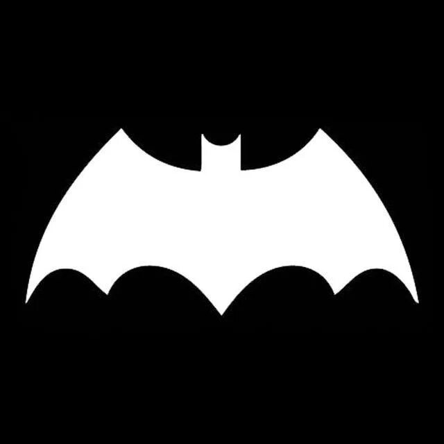 DC Batman logo Black and White. White batman