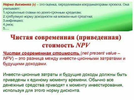 Норма дисконта проекта