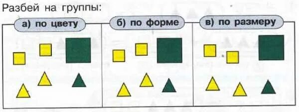 Разбейте записи на группы. Разбей на группы по цвету форме размеру. Разбей фигуры на группы. Разбить фигуры по цвету форме и размеру. Разбей фигуры на группы по размеру по форме.