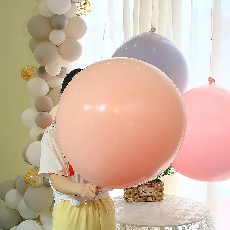 Шар 24' макарунс розовый. Персиковые шары. Круглый латексный шар. Персиковый большой шар.