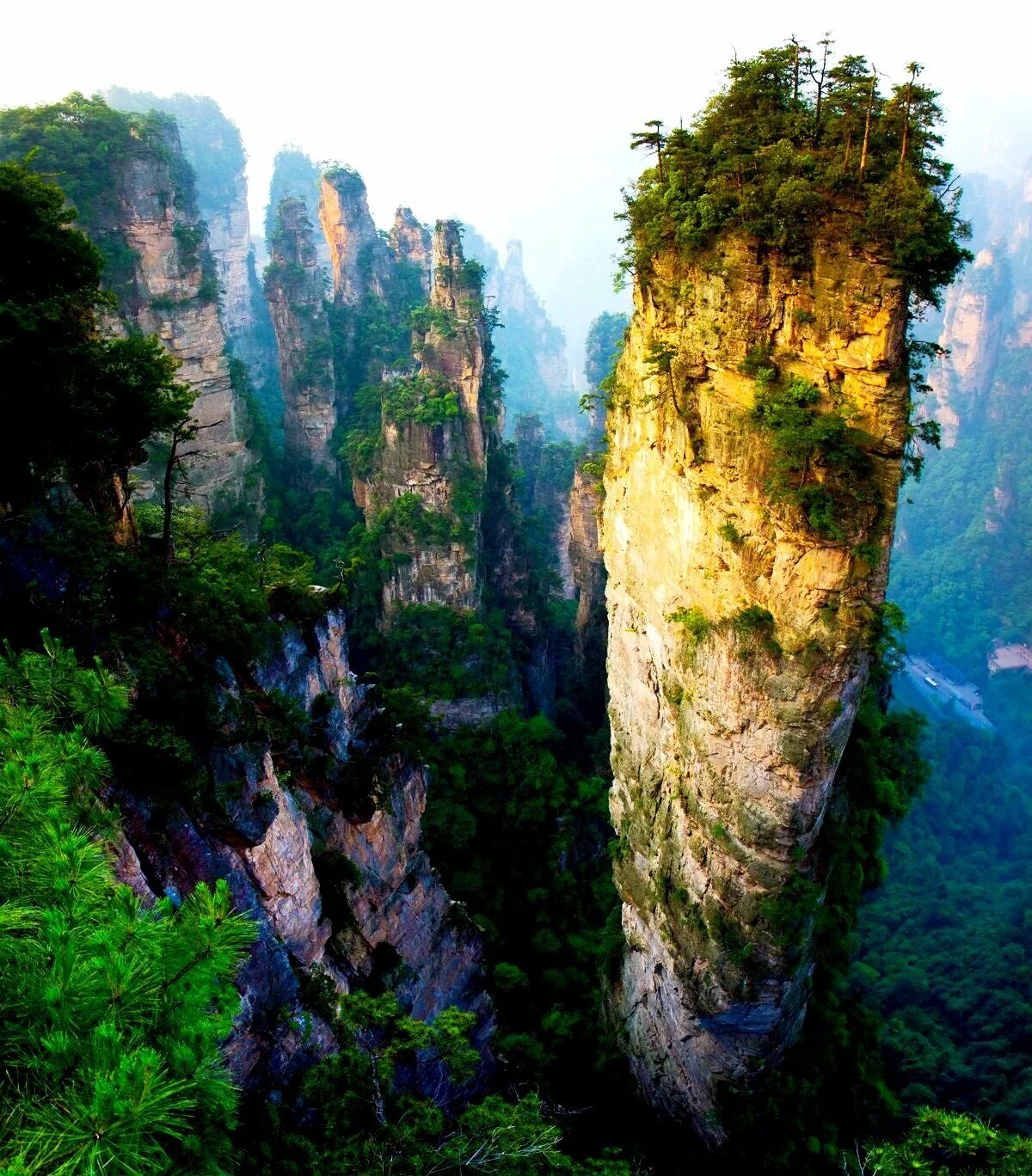 Национальный парк Чжанцзяцзе. Лесной парк Чжанцзяцзе. Горы Тяньцзи, Китай. Национальный Лесной парк Чжанцзяцзе (Zhangjiajie), Китай.