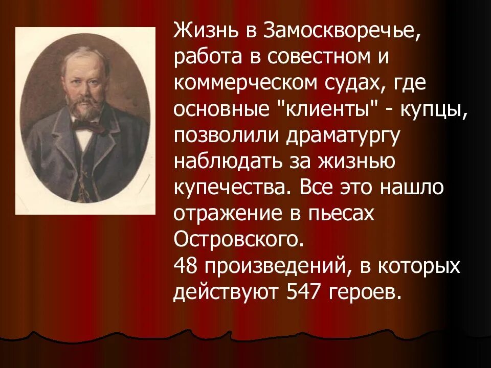 Островский Александр Николаевич купечество. Островский а.н. в жизни. Жизнь и творчество а н Островского. Островский отец русского театра