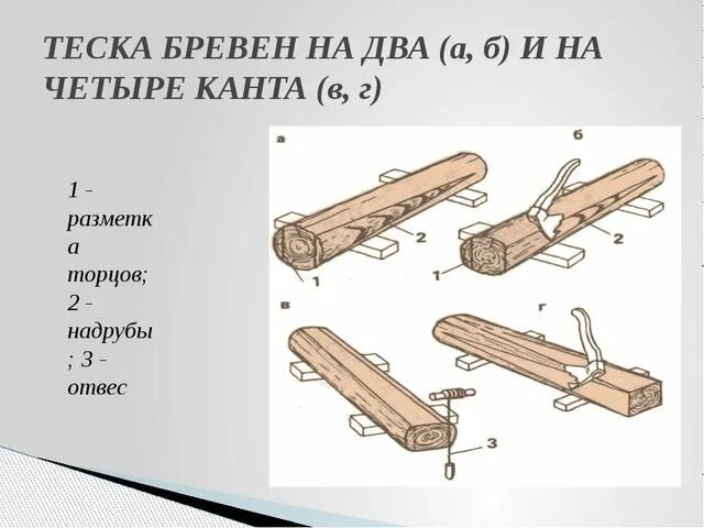 Что такое теска. Теска бревна. Тёска бревна на два Канта. Теска древесины. Обтесанное бревно.