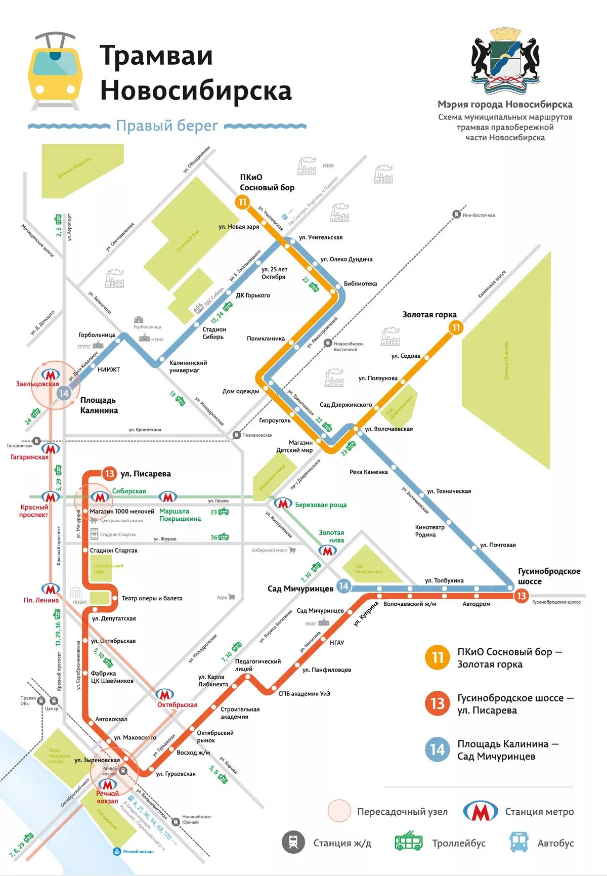 Новосибирск список маршрутов