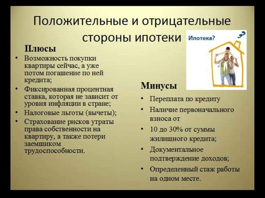 Какие по вашему мнению основные преимущества. Плюсы ипотечного кредита. Плюсы и минусы ипотечного кредитования. Плюсы и минусы ипотеки. Плюсы и минусы кредитования.