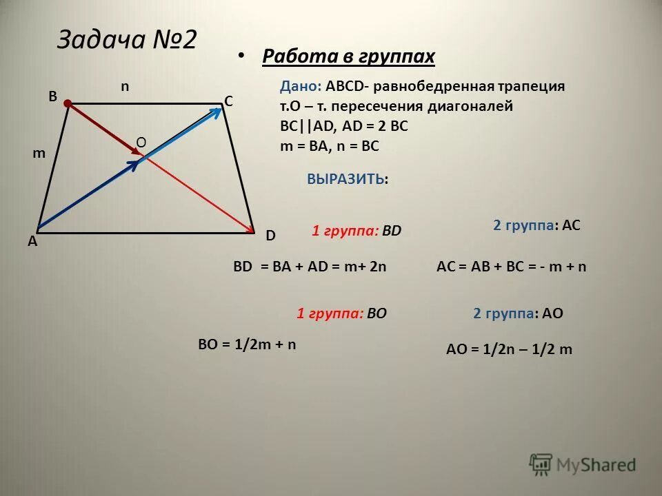 В трапеции abcd основания равны 8