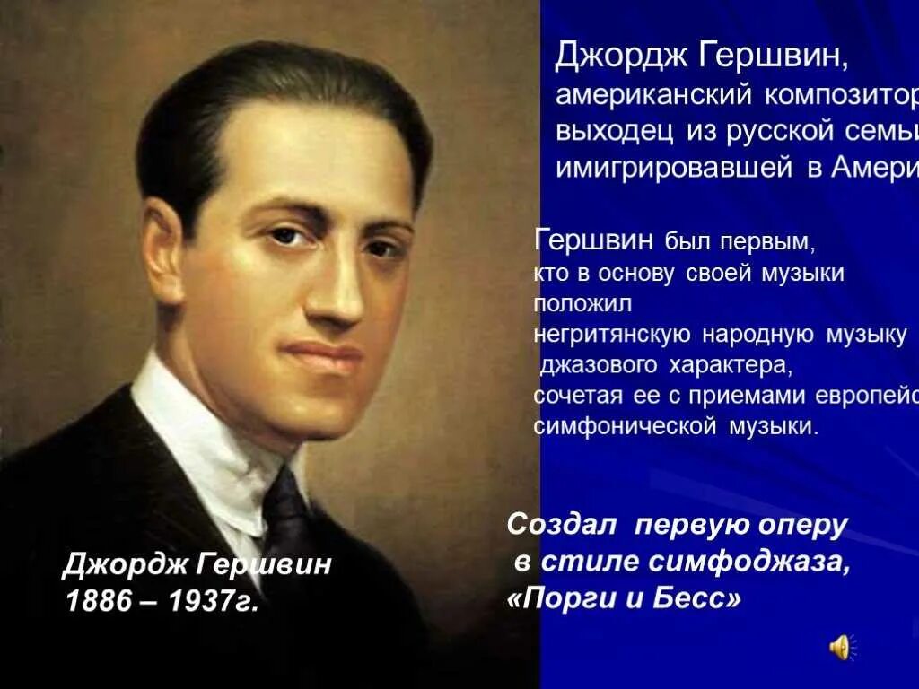 Какой композитор является родоначальником симфоджаза. Гершвин портрет композитора. Портрет Джорджа Гершвина. Джордж Гершвин композитор. Джордж Гершвин Бельканто.