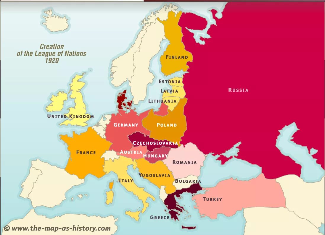 Map of Europe after ww1. Какой месяц в европе