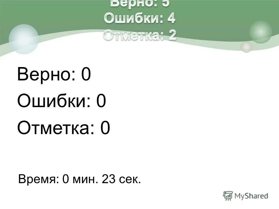 1 ч 23 мин. 0 Мин.. Ноль ошибок.