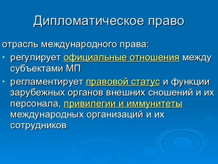 Право международного сношения. Дипломатическое право и консульское право.