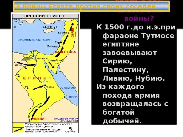 Завоевание фараона тутмоса 3 2 факта. Карта Египта походов Тутмоса 3. Завоевательные походы фараонов тутмос 3. Завоевания фараона Тутмоса 3 карта. Походы Тутмоса 3 Египет.