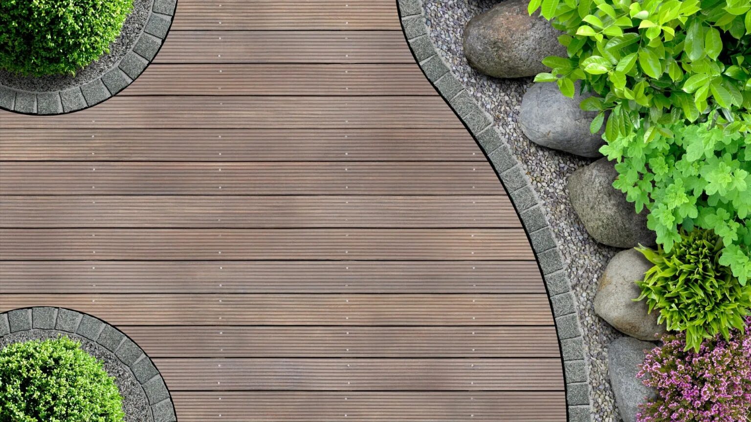 Дорожки из щепы. Garden detail. Garden detail. Садовые дорожки из террасной доски. Дорожки в саду вид сверху.