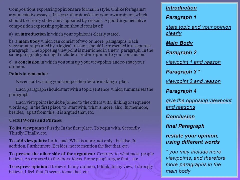 Reason paragraph. Linking Words expressing opinion. Body paragraph phrases. Essay транскрипция. To introduce opposing viewpoints:.