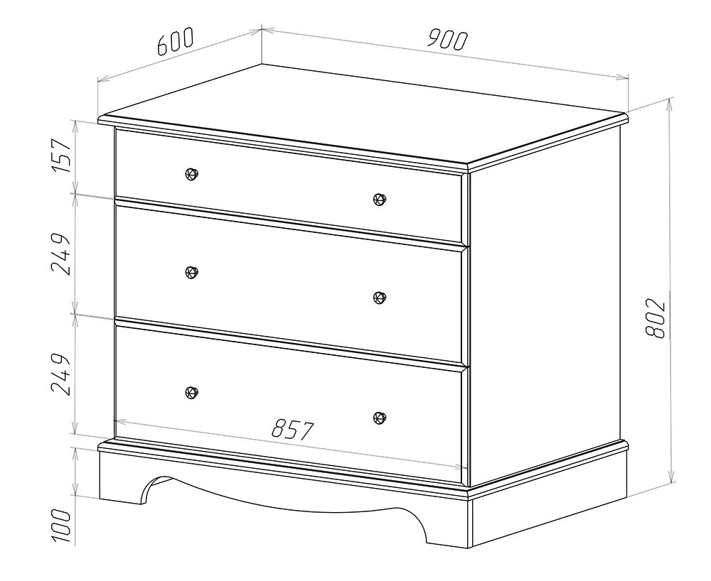 На рисунке изображен комод 50 см. 702.03 комод 4 ящика ария. чертеж тумбочки ikea. arianna комод 3 ящика. грос кр-3 комод.