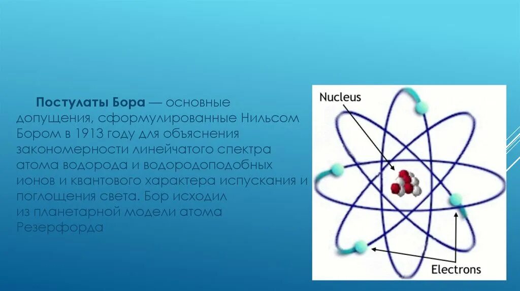 Модель атома Резерфорда Бора. Атомная модель Нильса Бора.