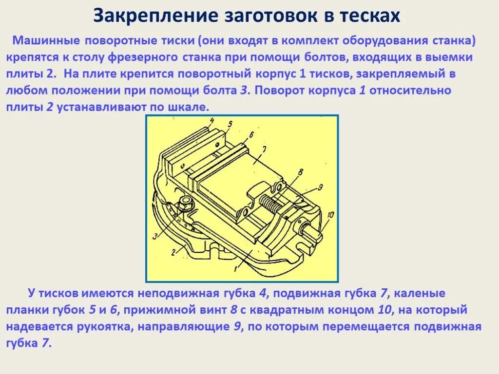 Что такое теска. Закрепление заготовки в станочных тисках. Приспособления для закрепления заготовок на фрезерных станках. Способ закрепления заготовок в тисках. Способы закрепления заготовок на фрезерном станке.