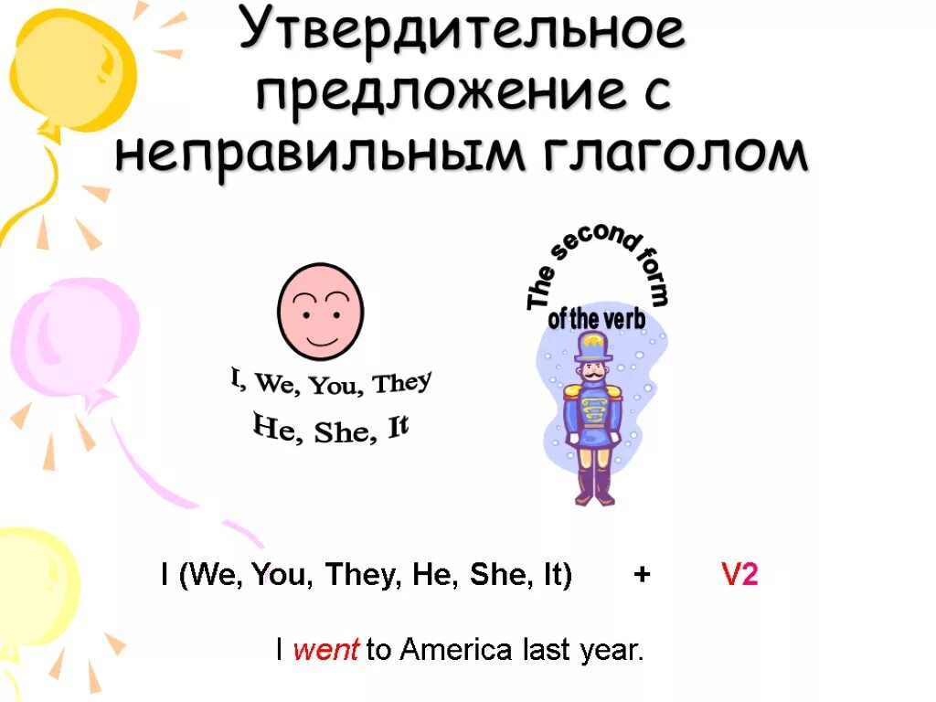 Примеры утвердительных предложений в past simple. Примеры утвердительных предложений в past simple