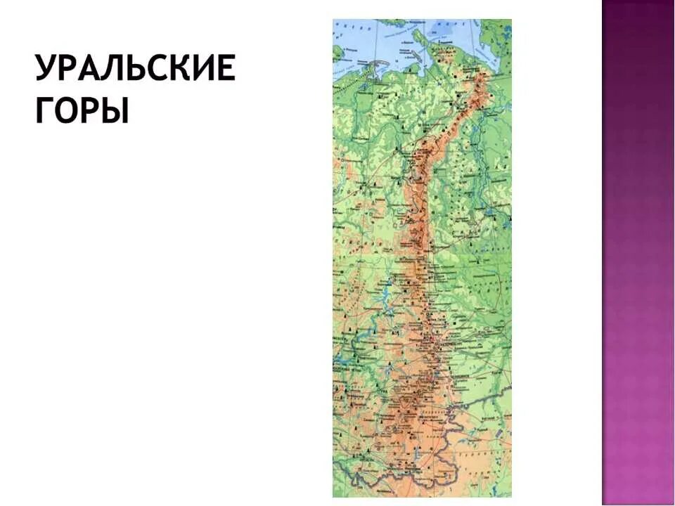 В каком направлении расположены уральские горы