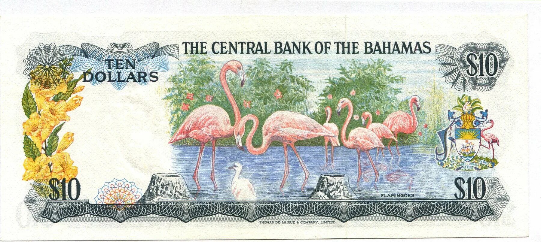 Денежные купюры стран. 10 Долларов Багамские острова 1974. Купюры разных стран.