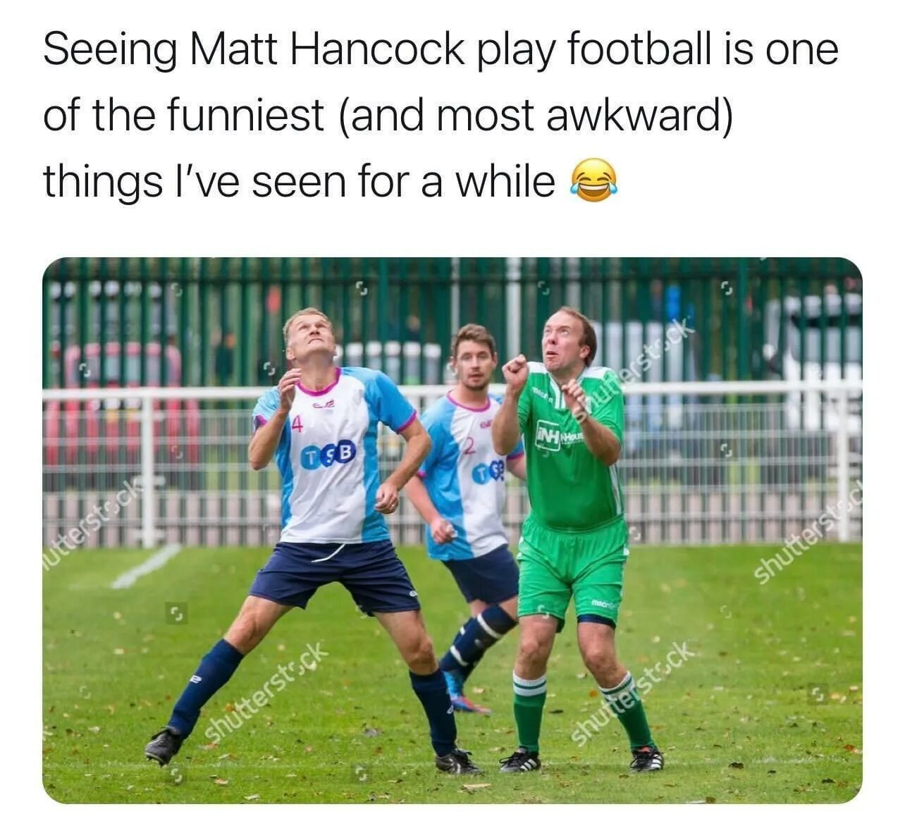 Matt is playing football. Matt hancock.