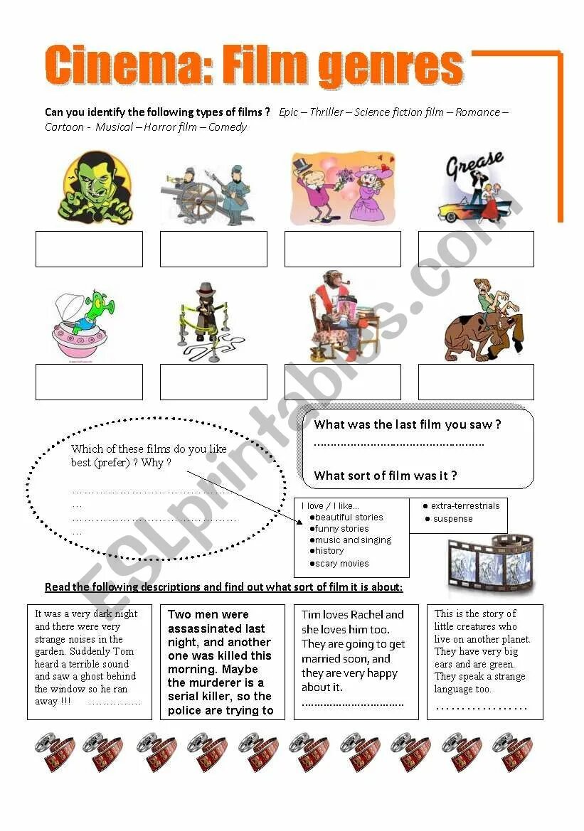 Cinema worksheets. Films worksheets. Types of films worksheets. Cinema worksheets. Cinema worksheets.