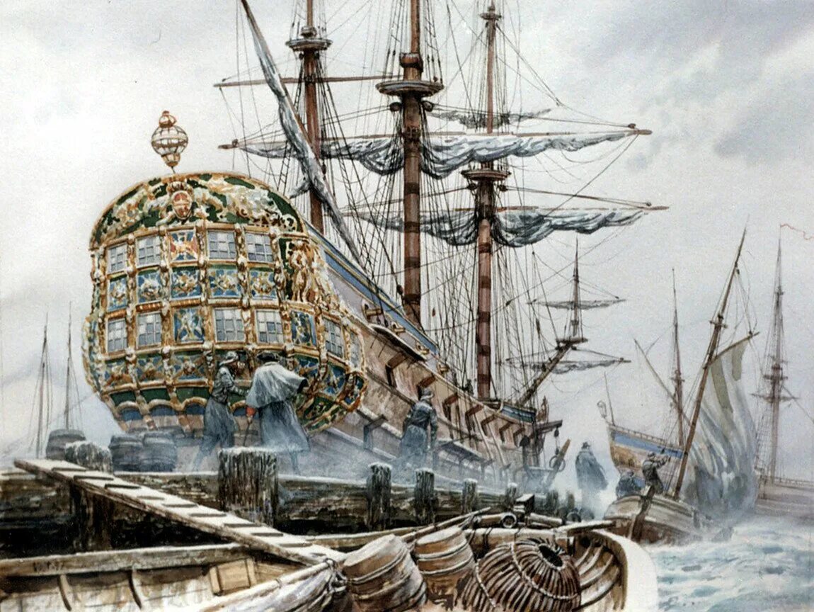 Ингерманланд линейный корабль, 1842. Корабль Петра 1 линейный корабль "Полтава". Русские корабли 18