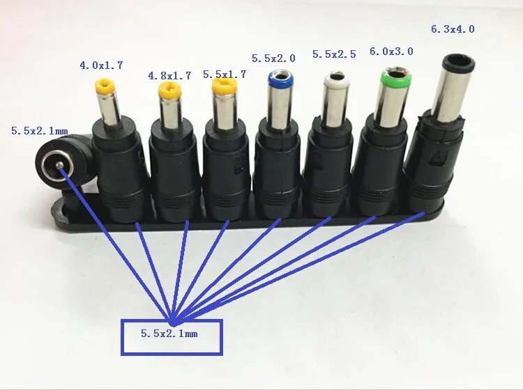 Штекер переходник 2,5х0,7 - 5,5х2,5. Разъем DC 4х1.7. Штекер DC 5.5X2.1mm с колодкой. DC 5.5X2.1 разъем. Разъемы 0.5