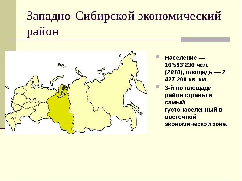 Города входящие в западную сибирь