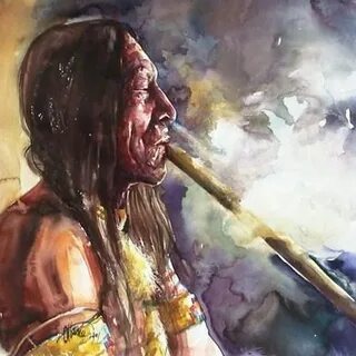 Индейцы курят трубку