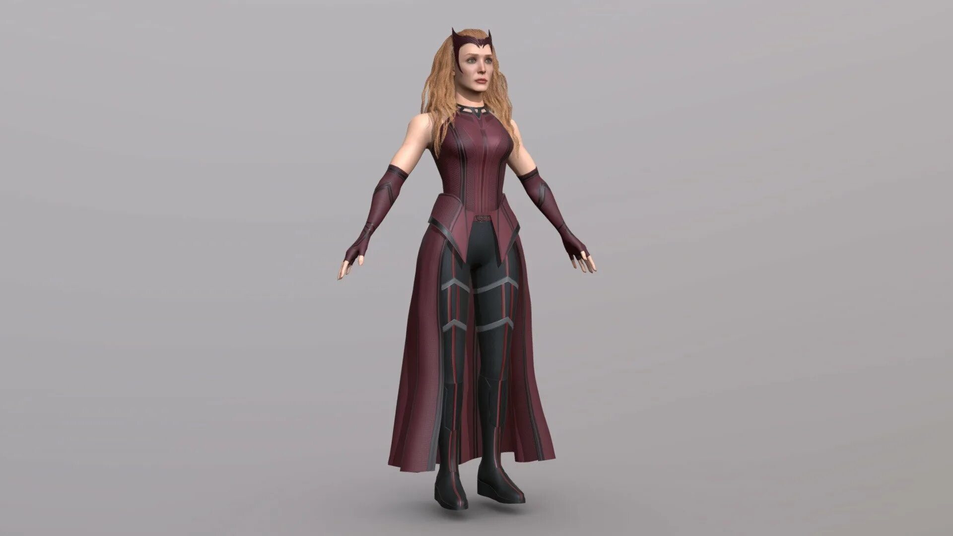 Scarlet 3d. Scarlet witch 3d model. stl ведьма. witch 3d model.
