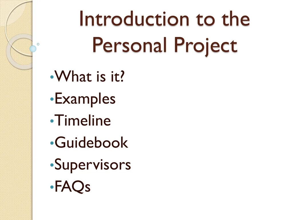 What is the introduction. Personal project. personal introduction. what is a project. introduce the project.