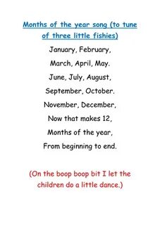 Months of the year song for kids